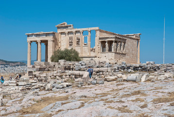 Obraz premium A hot day on the Acropolis of Athens, Greece, June 2019.
