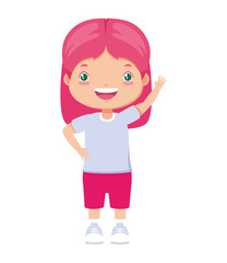 smiling girl waving hand