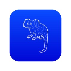 Small monkey icon blue vector isolated on white background