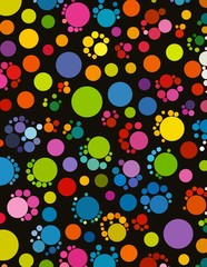 colorful abstract backgrounds in circles and polka dots