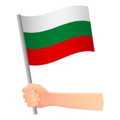 Bulgaria flag in hand