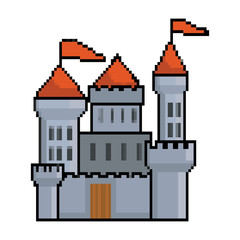 Isolated castle with pennants design vector illustration