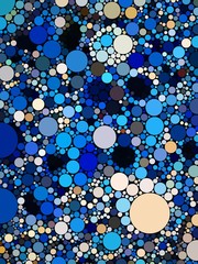 blue colorful abstract backgrounds in circles and polka dots