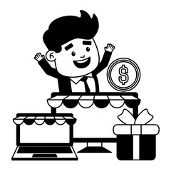 businessman online payment