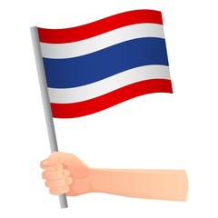 Thailand flag in hand