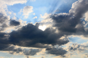 Sky with a heart-shaped hole in the cloud