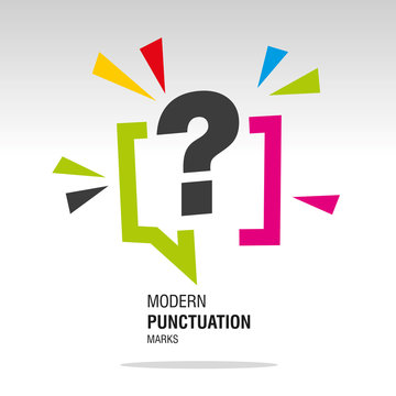 Question mark modern colorful punctuation sign icon sticker