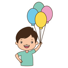 smiling boy with balloons