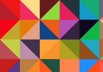 squares and triangles isometric abstract conceptual colorful background and patterns