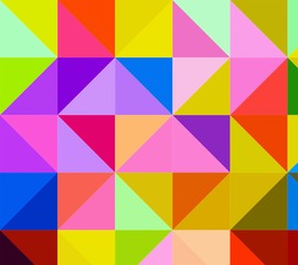 squares and triangles isometric abstract conceptual colorful background and patterns