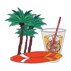 Summer cartoons drinks and cocktails