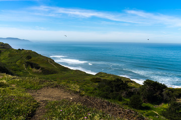 overlooking the Pacific Ocean at Thornton State Beach, Daley City - San Francisco Bay Area, California