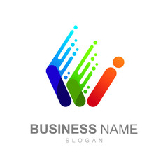 logo letter w and speed with a simple and modern look, the logo is ready to use