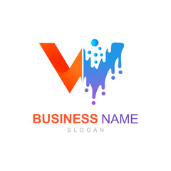 logo letter w with water and a simple and modern look, the logo is ready to use