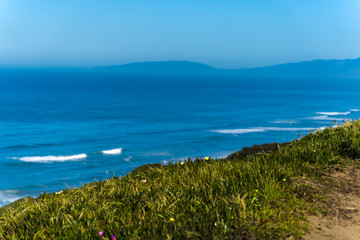 overlooking the Pacific Ocean at Thornton State Beach, Daley City - San Francisco Bay Area, California