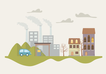 Fototapeta premium Eco city and save planet design