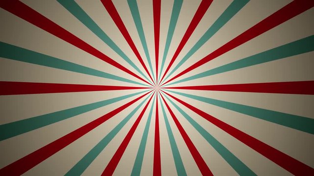 Green and red circus themed sunburst or starburst background slowly rotating background template