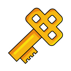 Isolated medieval key design vector illustration