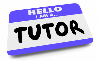 Tutor Educator Study Helper Partner Learning Name Tag 3d Illustration