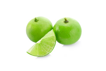 Fresh lemon green on a white background