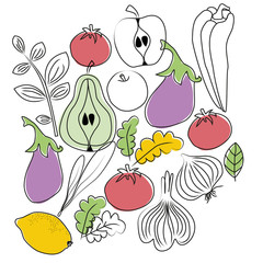 Food pattern hand drawn illustration isolated on background