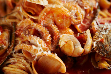 Octopus and seashells tomato spaghetti