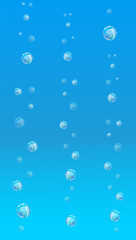 Fototapeta na wymiar Soap bubbles on a blu background. Can be used as a pattern or background. Vector illustration.