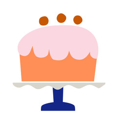 Cake geometric illustration isolated on background