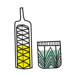 Bottles hand drawn illustration isolated on background