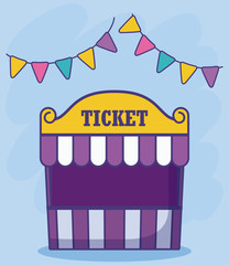 tent sale ticket with garlands