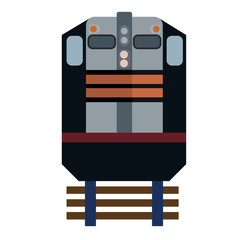 Black train geometric illustration isolated on background