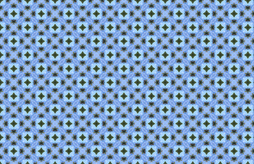 Blue Green White Mosaic Geometric Pattern Design