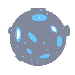 Blue planet geometric illustration isolated on background