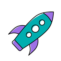 Rocket geometric illustration isolated on background