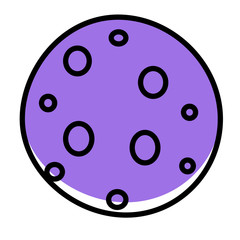 Purple planet geometric illustration isolated on background