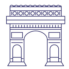 Arc de triomphe geometric illustration isolated on background