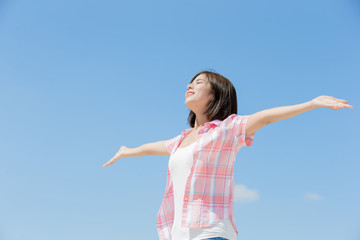 asian girl feel carefree