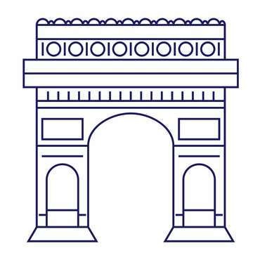 Arc De Triomphe Geometric Illustration Isolated On Background