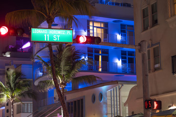 11th Street sign Miami Beach Ocean Drive