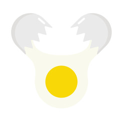 Cracked egg geometric illustration isolated on background
