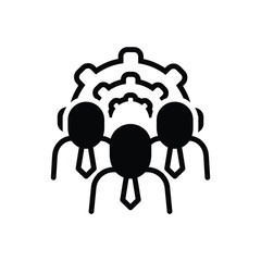 Black solid icon for teamwork 