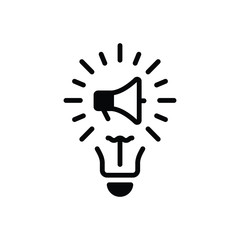 Black solid icon for marketing idea 