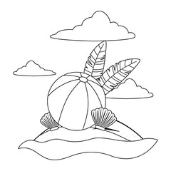 Summer and vacation icon set design vector illustration