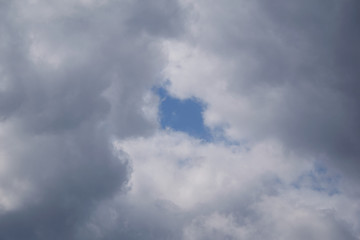 window into the sky among clouds