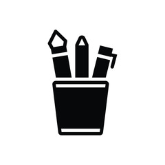 Black solid icon for office supplies 