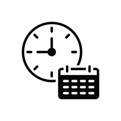 Black solid icon for time table 