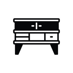 Black solid icon for furniture 