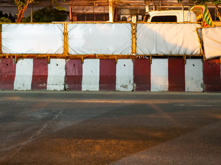 Fototapeta premium Construction road in the city,Road barrier,Bangkok,Thailand