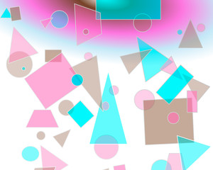 Collection of 14 geometric design backgrounds with turquoise, brown, pink, and white colors.