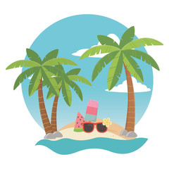 Fototapeta na wymiar vector illustration Palm tree design, Summer vacation vector illustration